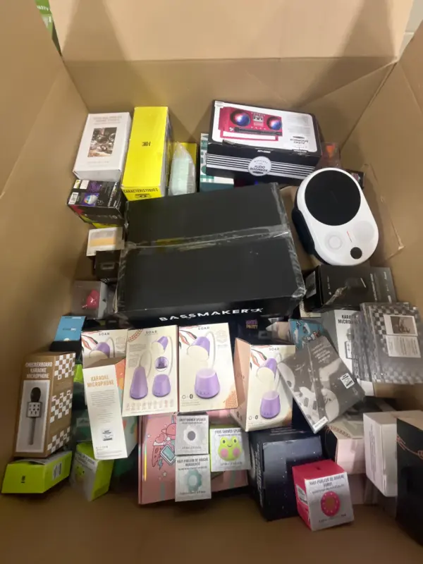 302 lb Audio Accessories Pallet: New Speakers, Headphones, Stereos