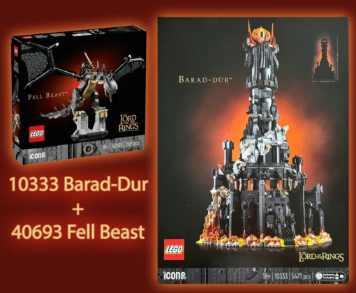 Barad-dur 10333 + Fell Beast 40693 LEGO Lord of the Rings Lot