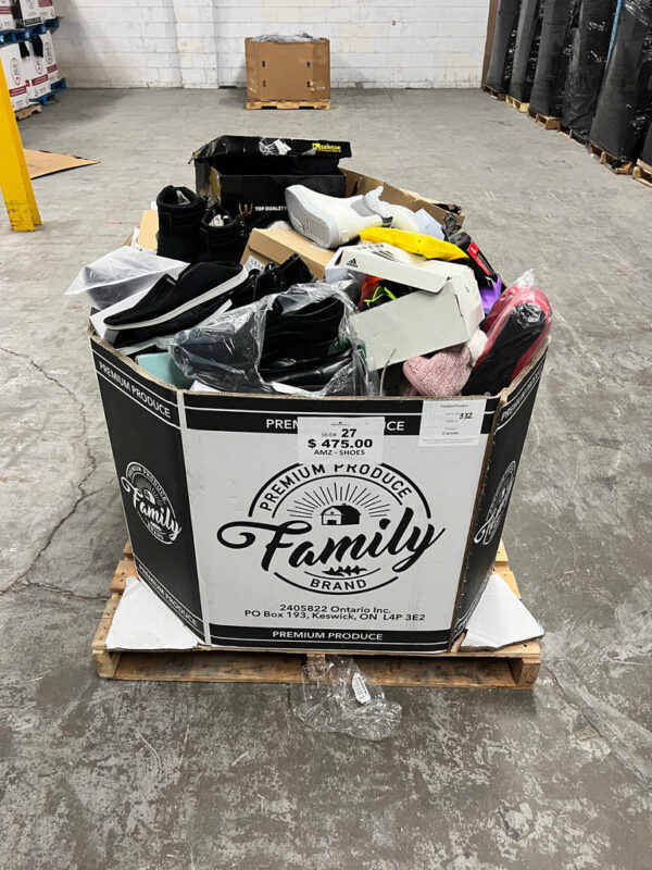 Amz Shoes Pallet #27 Bulk Lot, 280 Mixed Branded Pairs for Resale
